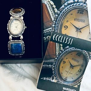 Ecclissi Japan Quartz Movement Watch Ladies Sterling Silver Vintage Model 32511